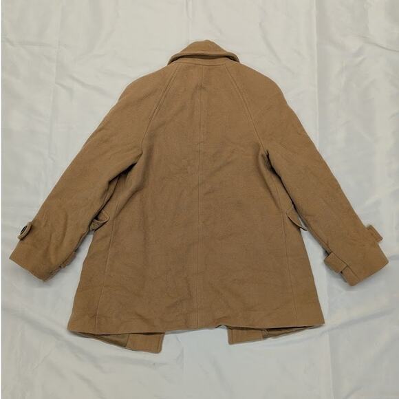 London Fog Winter Pea Coat Button Up Wool Blend Tan/Beige Women's sz Small - Picture 12 of 12
